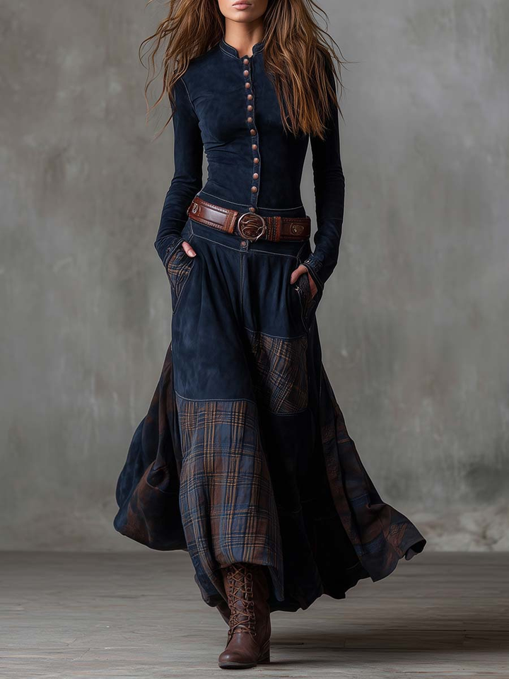 Azucena | Maxi jurk van suede met riem