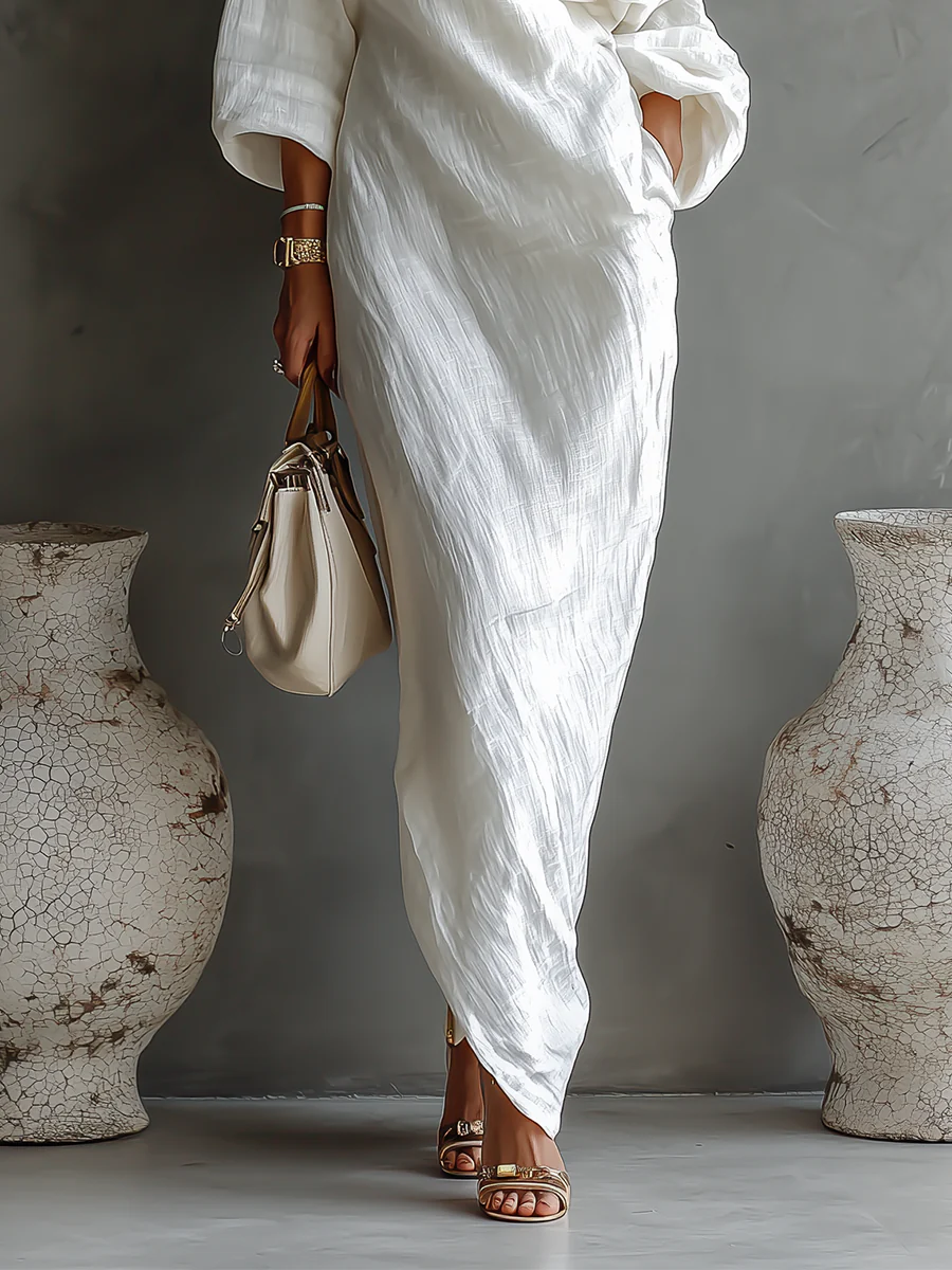 Elise™ | Chic One-Shoulder White Maxi Dress