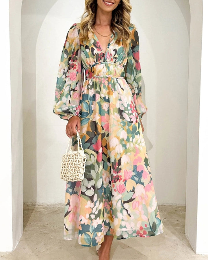Celine | Vrouwelijke Jurk met Bloemenmotief