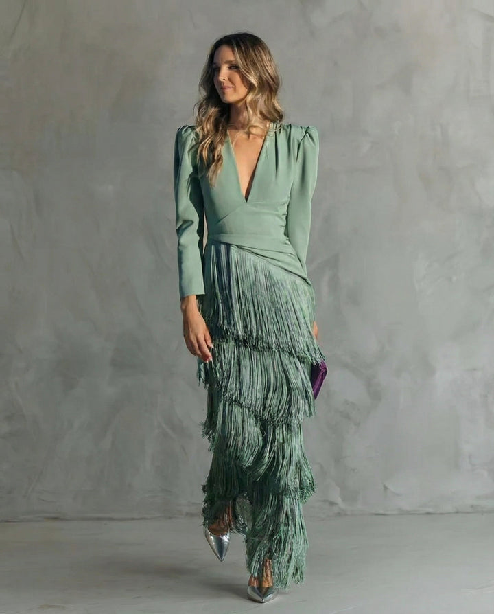 Chiara | Elegante Jurk met Franjes