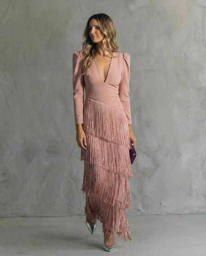 Chiara | Elegante Jurk met Franjes