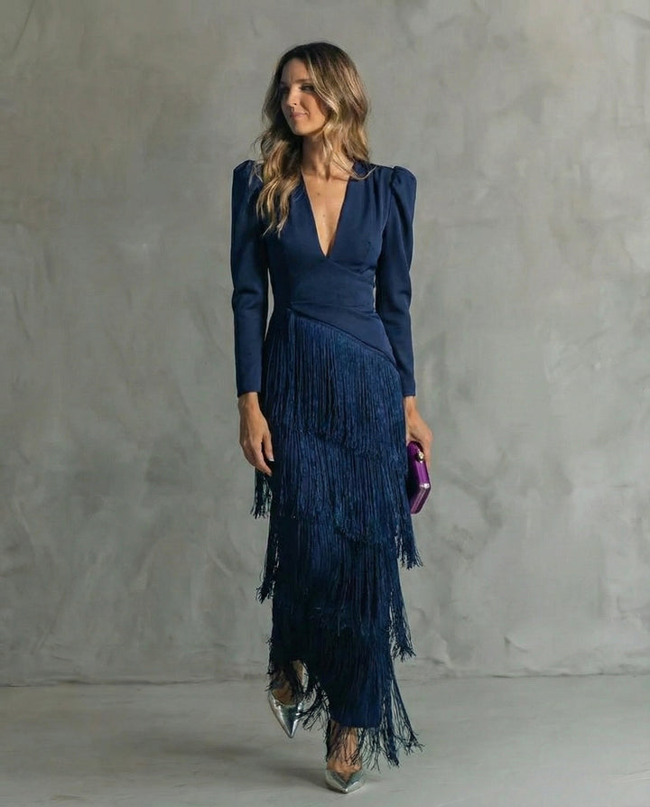 Chiara | Elegante Jurk met Franjes
