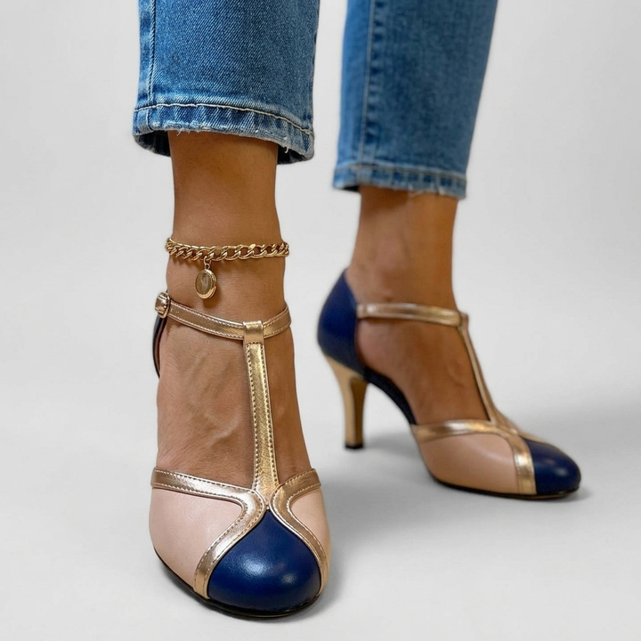 Susan | Comfortabele T-strap Hakken voor de Hele Dag
