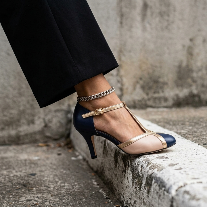 Susan | Comfortabele T-strap Hakken voor de Hele Dag