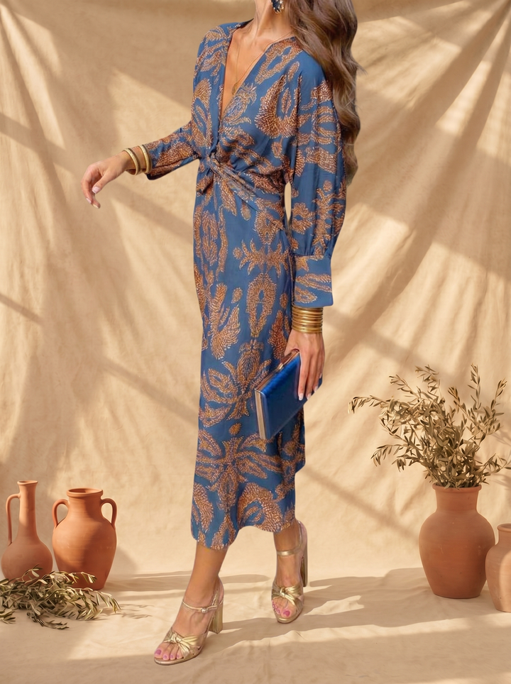 Celeste | Midi Jurk Elegante Bloemen