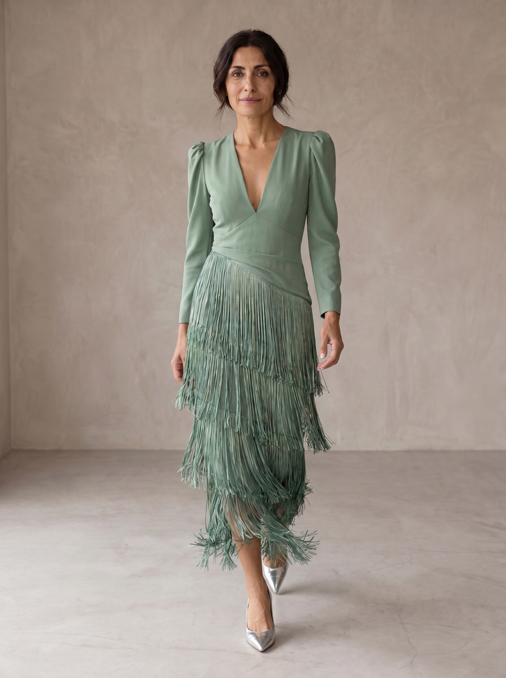 Chiara | Elegante Jurk met Franjes