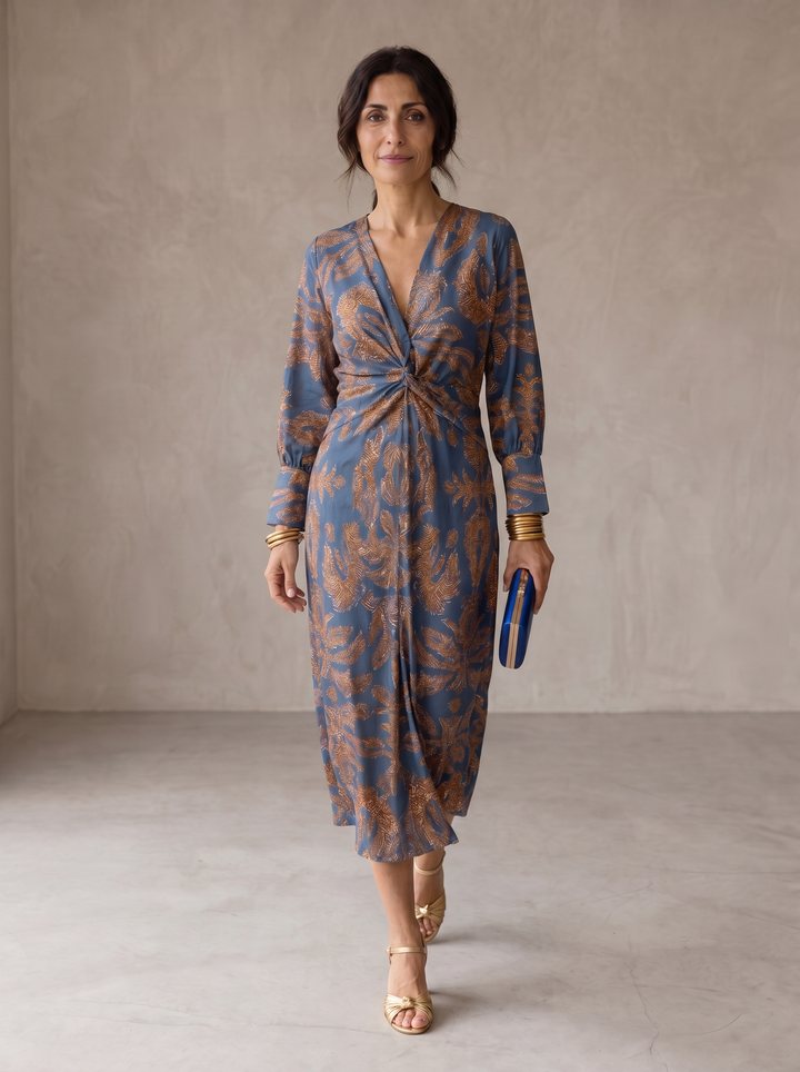 Celeste | Midi Jurk Elegante Bloemen