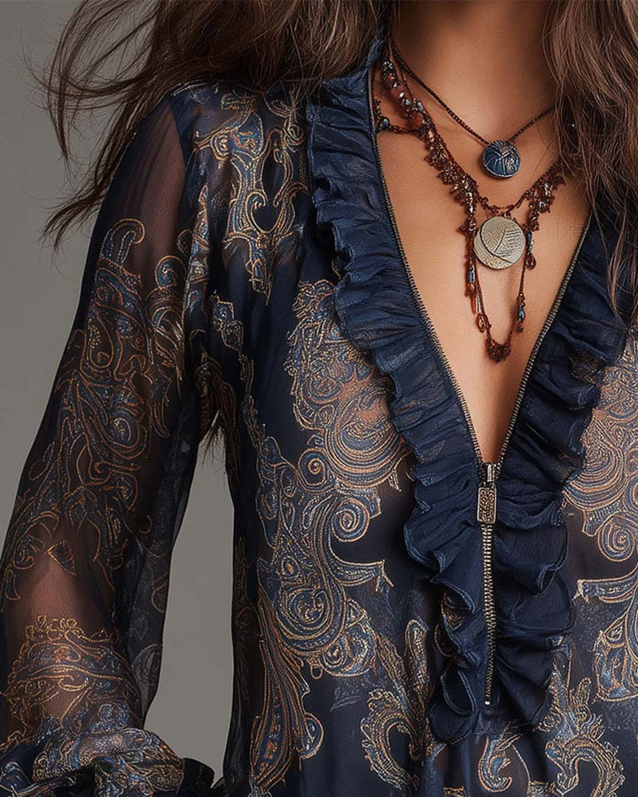 THE KIM - 1/2 ZIP BLOUSE