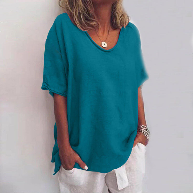 QUINA EN VEELZIJDIGE LINNEN BLOUSE
