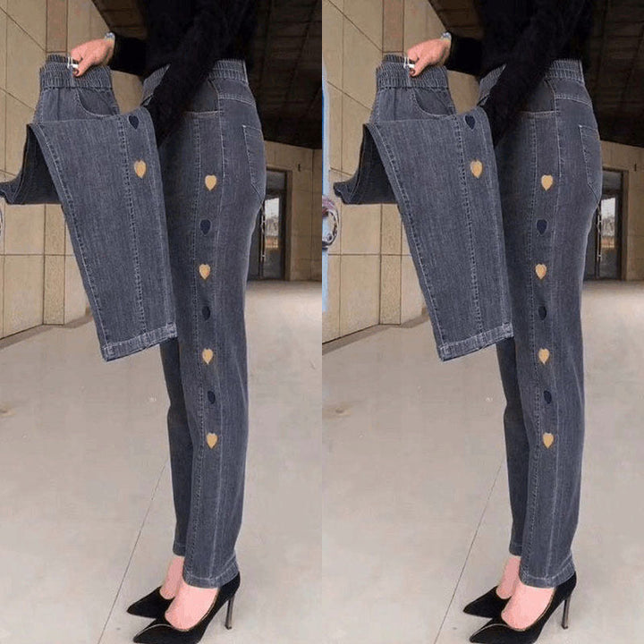 Soraya - Elastische Jeans met Borduurwerk